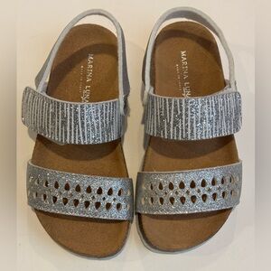 Marina Luna Kids Silver Sparkle Sandals, size 12